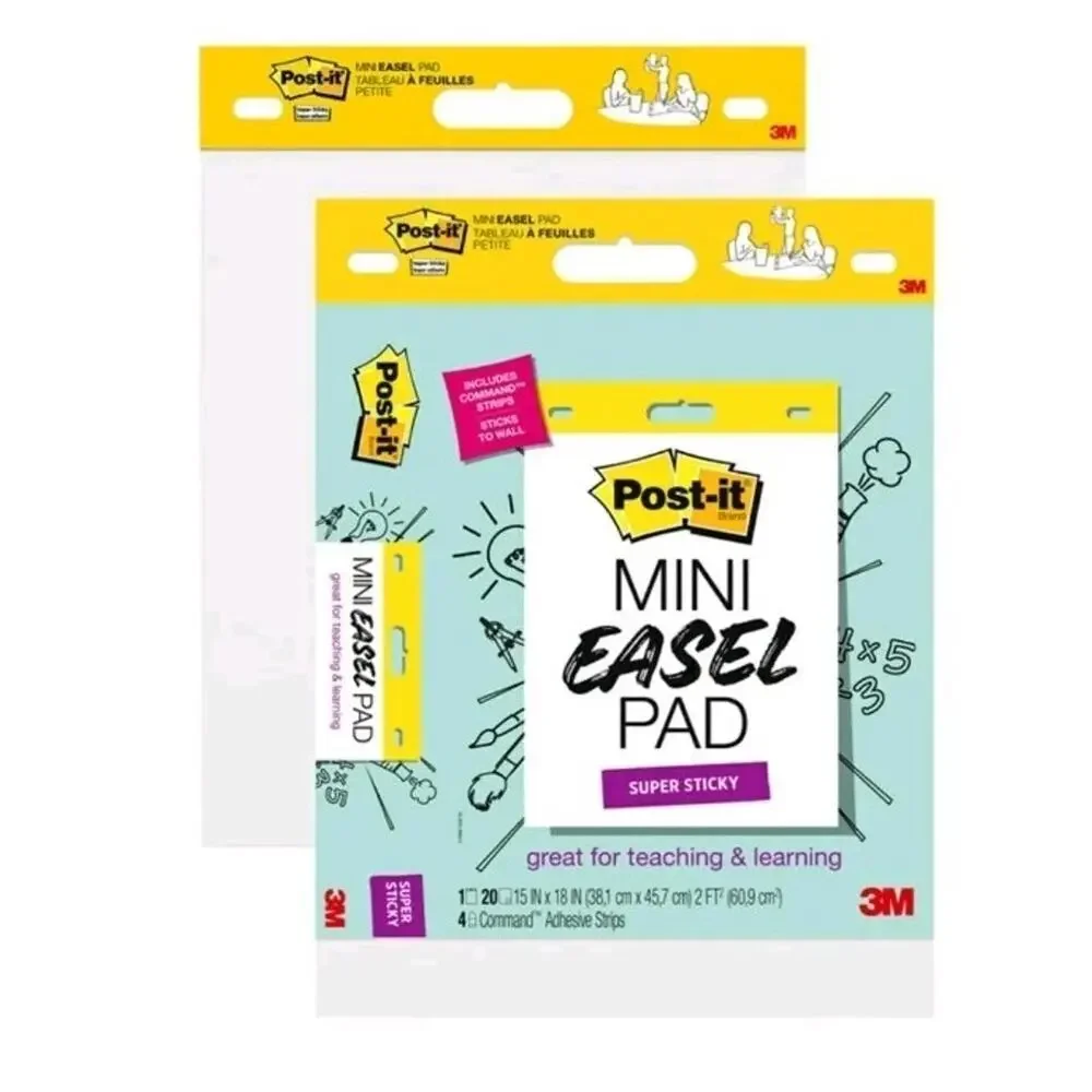 Post It Mini Easel Pad 3m 20 Pgs 18x15 2ft 4 Command Adhesive Strips